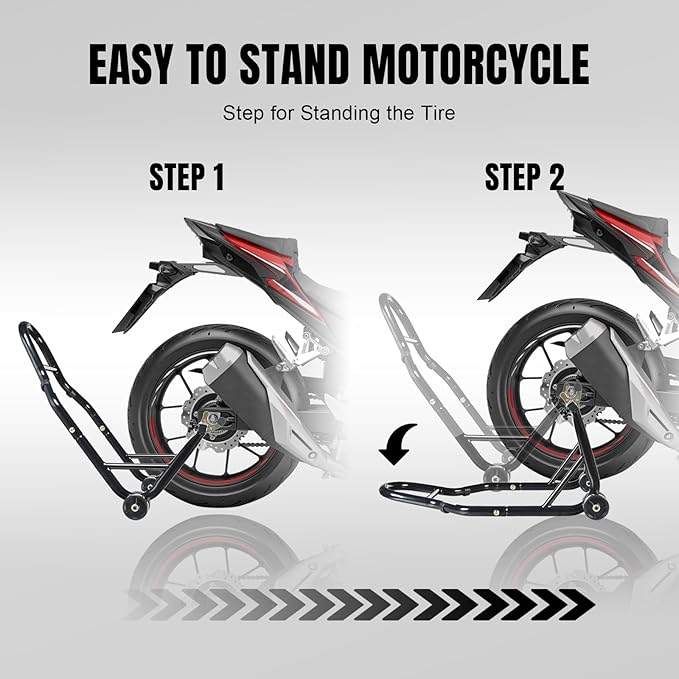 Motorcycle Stand Rear Combo Wheel Lift Stand, 500Lbs Capacity,Swingarm Spool Paddock Stand for Sport Bike,Fit for Yamaha, for Honda, Suitable for Kawasaki Black