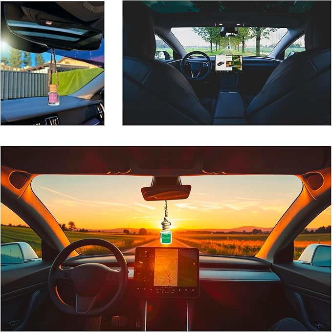 Car Air Freshener, Pacific 2 Pack Hanging Oil Diffuser With Wooden Cap, Ocean Vibes, Cool Citrus, Non Toxic Rearview Mirror Car Accessory, Made in USA, Odor Eliminator For Car