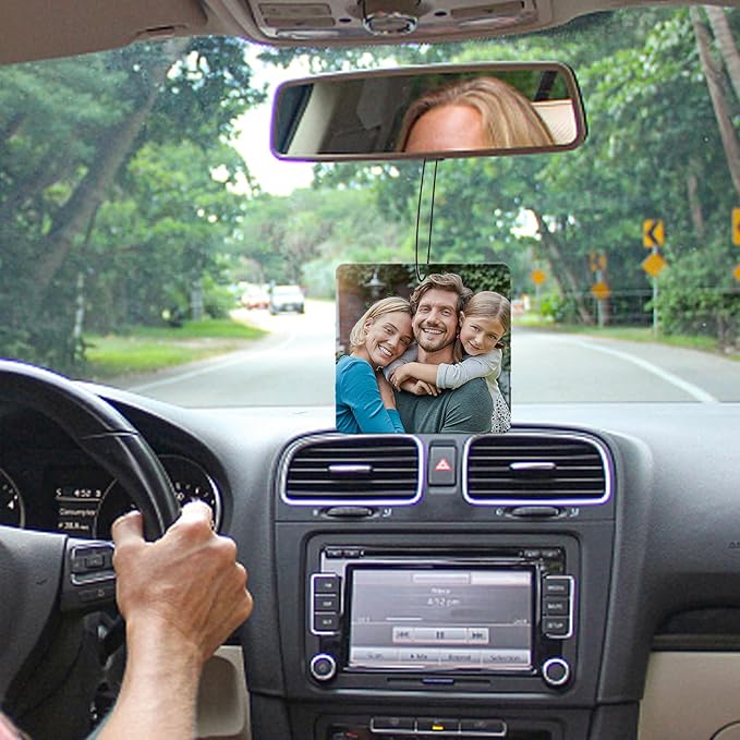 Custom Logo Air Freshener Bulk, Personalized Double-Sided Car Air Freshener with Picture Photo Text Logo, 10Pcs-Square