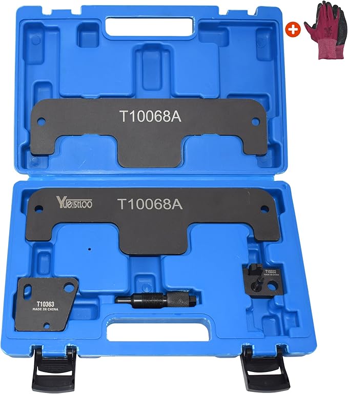 Engine Timing Tool Set, Compatible with Audi VW W8 W12 Touareg Porsche Phaeton 3.6 6.0, T10068A T10332 T10363, with Case and Gloves