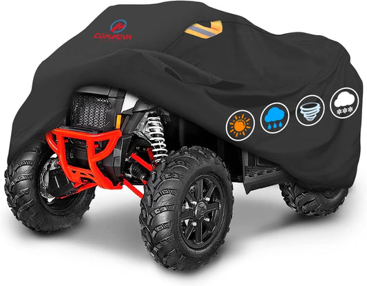Comnova ATV Cover for 4 Wheelers - 88 Inch ATV Covers 600D Heavy Duty & Waterproof, Outdoor Four Wheeler Quad Cover All Weather Large for Polaris, Kawasaki, Arctic Cat, Honda, Yamaha and More