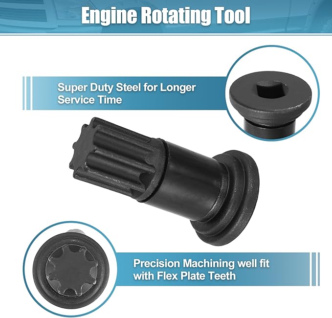 X AUTOHAUX Engine Barring Tool for B/C Series Diesel Engines for Dodge Pickups 3.9L 5.9L 6.7L 8.3L Liter Turbo Engine 3824591A 5299073 Barring Flywheel Cranking Turning Rotating Tool