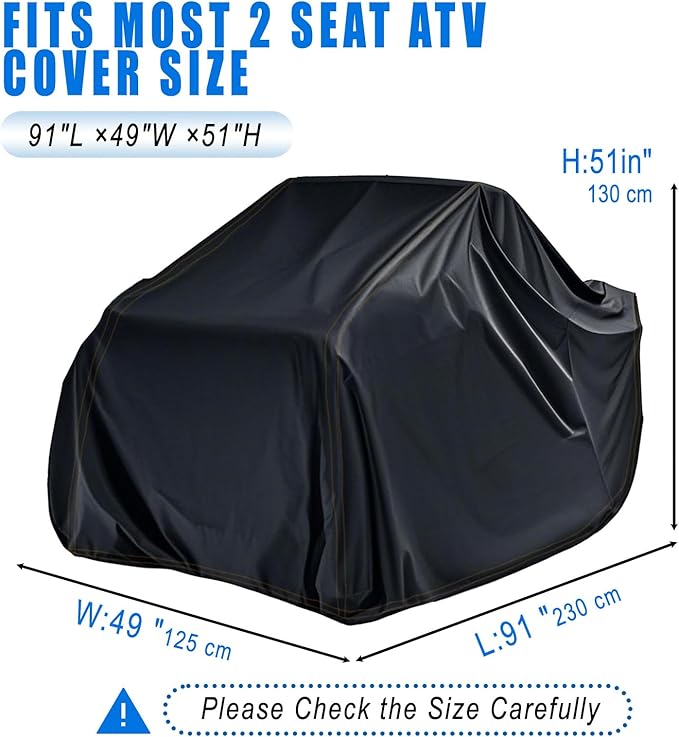 Universal XL ATV Cover, Large 4 Wheeler Quad Covers Wide fit for Polaris Sportsman,Honda Foreman FourTrax,CFMOTO Cforce,Can am Outlander 500 570 Outdoor All Weather Waterproof Heavy Duty