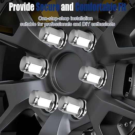 24Pcs M12x1.5 Lug Nuts, 13/16 (21mm) Hex 1.85 Inch Length OEM Replacement for Lexus ES300 GS300 GS400, Toyota Camry Avalon Highlander, Mitsubishi Lancer Outlander Chrome