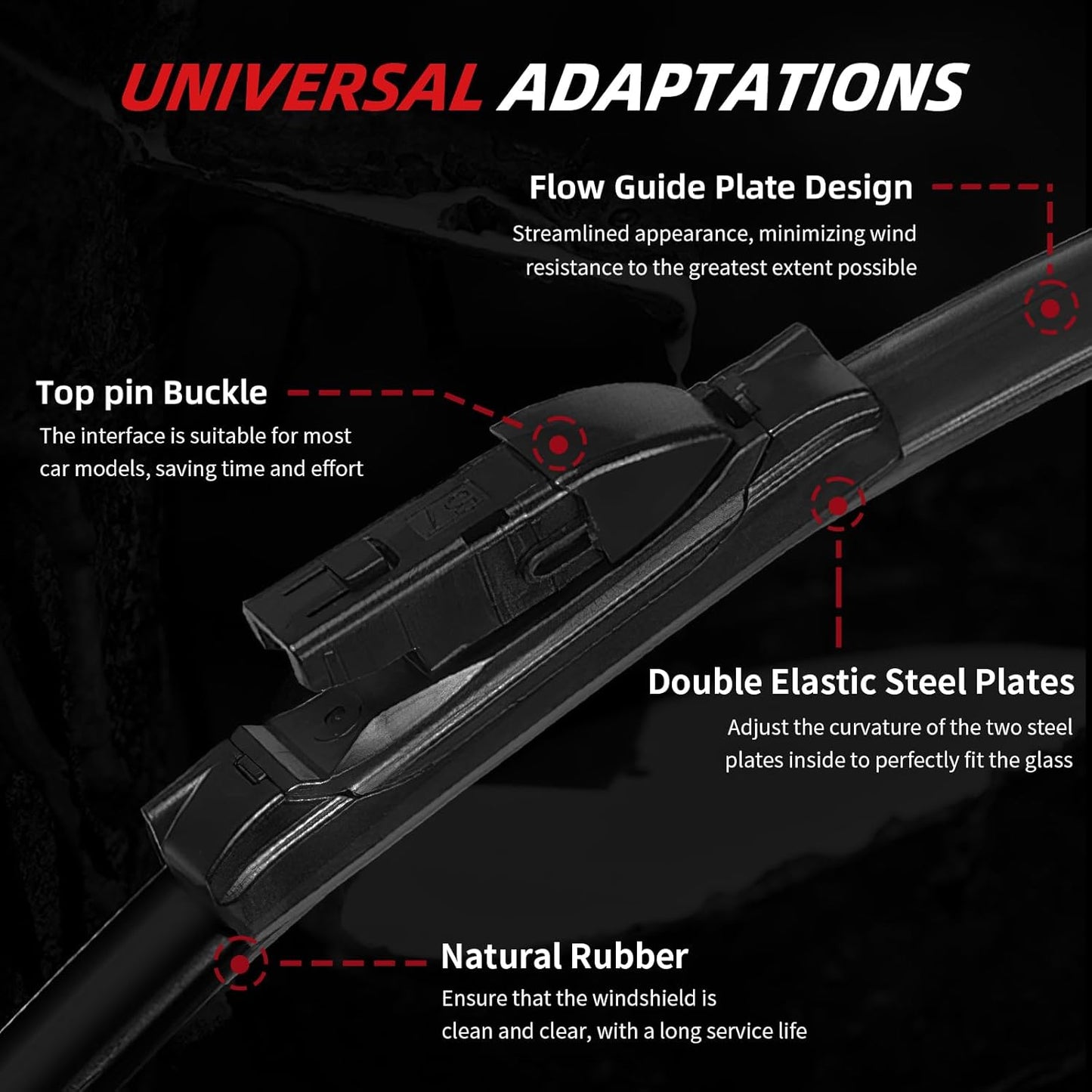 OTUAYAUTO Premium Windshield Wiper Blades - Replacement for BMW X3 2018-2022, BMW X4 2019-2022 - Precision Fit, All-Weather Performance, Front and Rear Wiper Blades, Top Lock - 26"+20"+12" (Pack of 3)