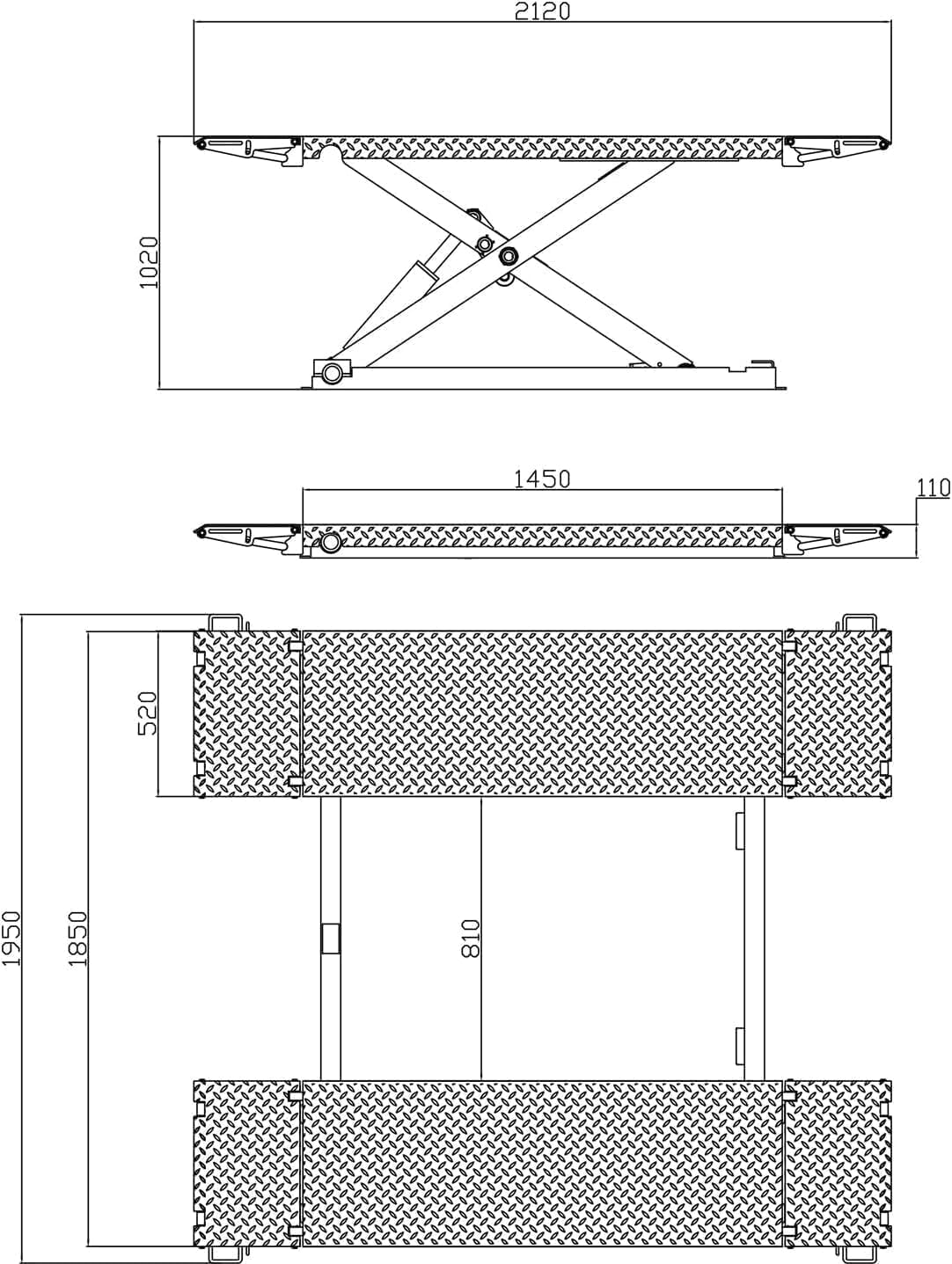 8000lbs Mid Rise Lift Scissor Lift Mid-Rise Electric Release Auto Lift 220V/1PH (X85 220V)