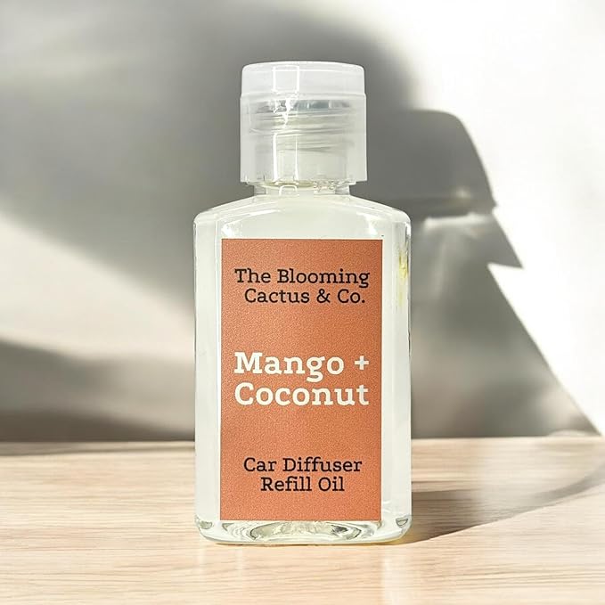 The Blooming Cactus & Co. - Car Diffuser Refill - Fragrance Oil Diffuser Refill - Reed Diffuser Refill 30 gr (Mango & Coconut)