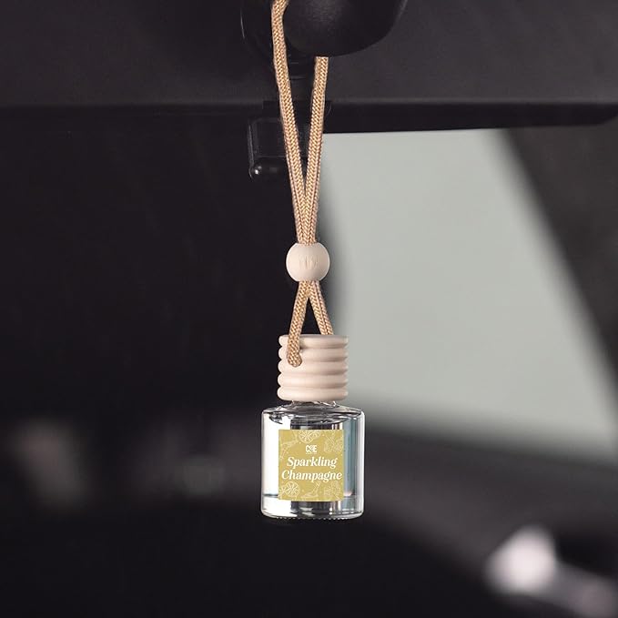 CANDECraftCo Car Air Hanging Fragrance Oil, Car Auto Freshener for Essential Oils, Scents Fragrance Aromatherapy Automobile Diffuser, Long Lasting (Sparkling Champagne)
