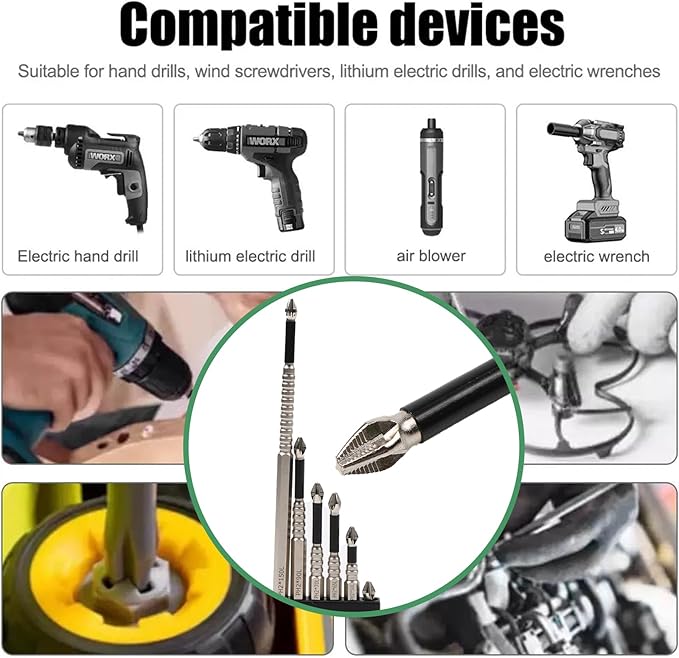 Magnetic Screwdriver Bit Set, high-magnetic screwdriver drill bit set,25 50 65 70 90 150MM Magnetic Screwdriver Bits (6)