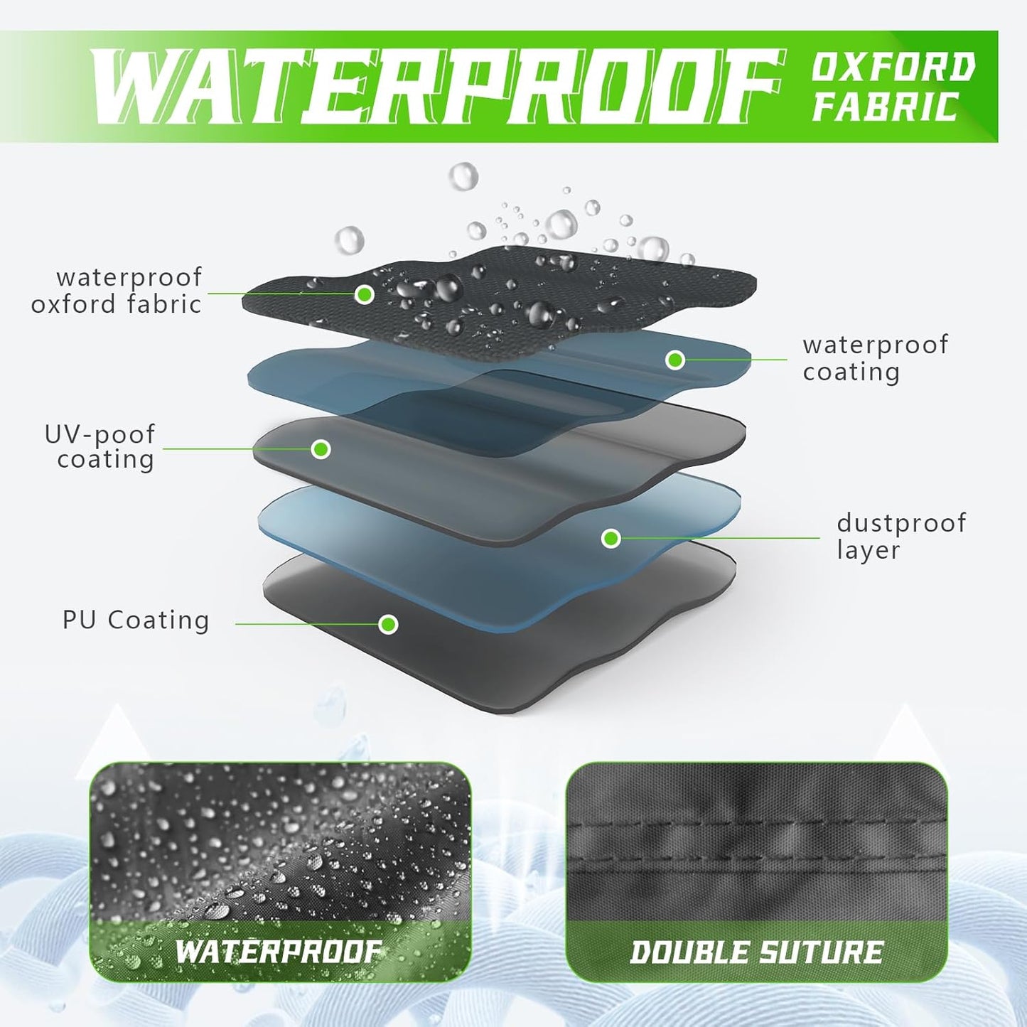 COVERVIN Motorcycle Cover, All Weather Outdoor Waterproof Night Protection with Reflective Strips, Locking Holes and Storage Bag for 86 Inch Suzuki, Kawasaki, Honda, Harley-Davidson(Red M)