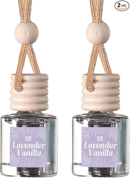 CANDECraftCo Car Air Hanging Fragrance Oil, Car Auto Freshener for Essential Oils, Scents Fragrance Aromatherapy Automobile Diffuser, Long Lasting (Lavender Vanilla)