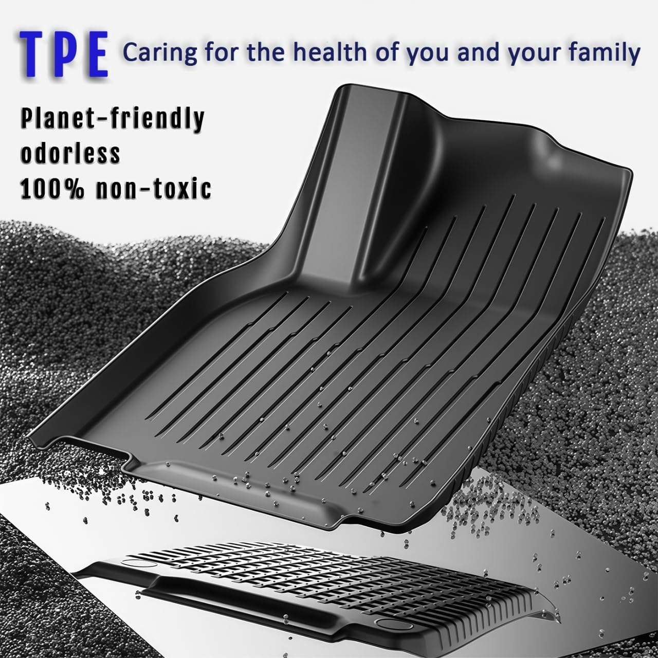 Tesla Model Y Juniper Floor Mats and Cargo Liner,9PCS TPE All Weather Floor Liner for New Model Y 2025 2026 5 Seat,Black Car Mats for Tesla Accseeories, Cargo Mats and Seat Back Cover Protector