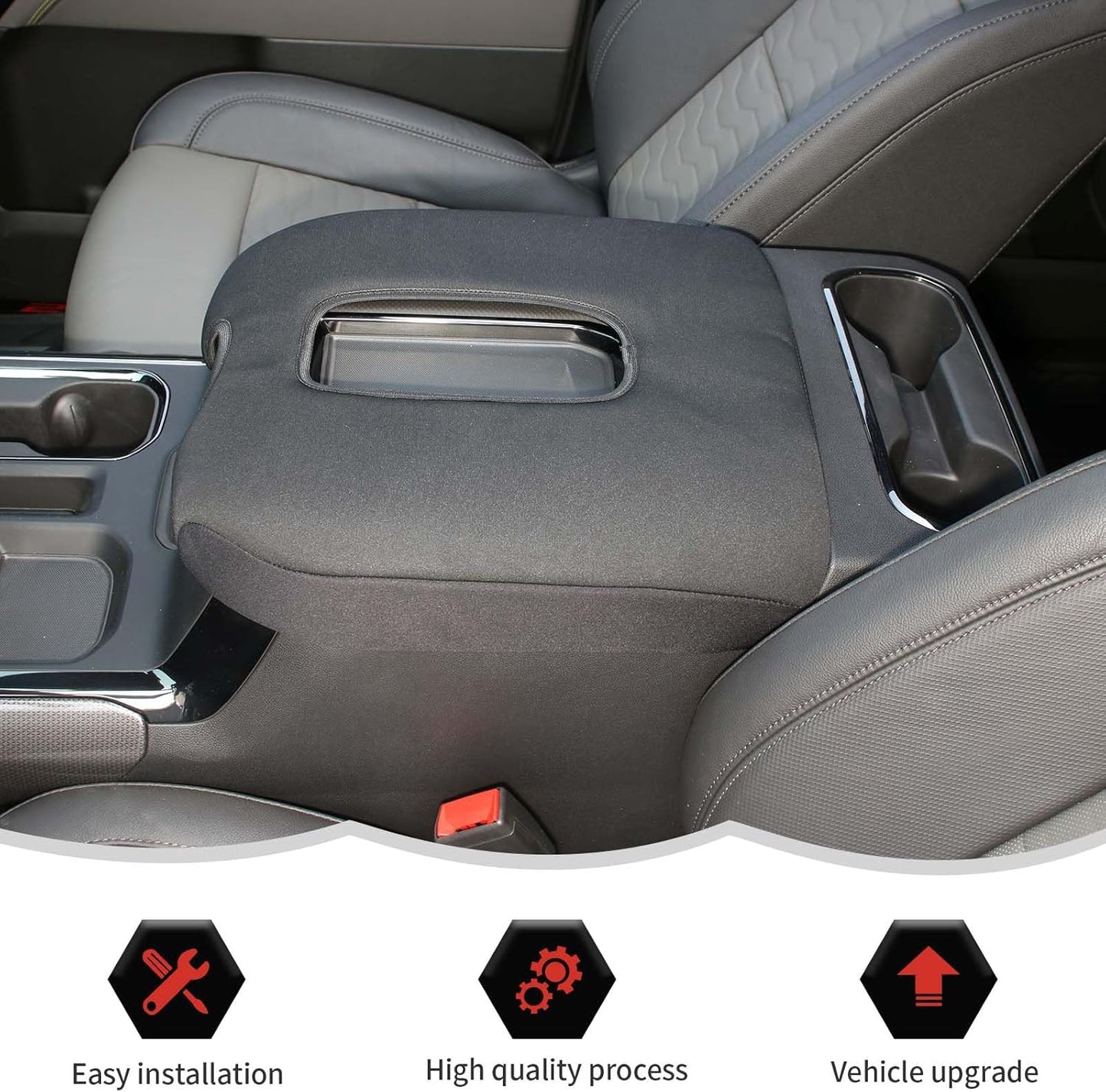 RT-TCZ Armrest Box Pad Cover Compatible with Chevrolet Silverado/GMC Sierra 2019-2023,for Chevrolet Tahoe 2021-2023,for Chevy Suburban 2020-2023,for GMC Yukon 2021-2023