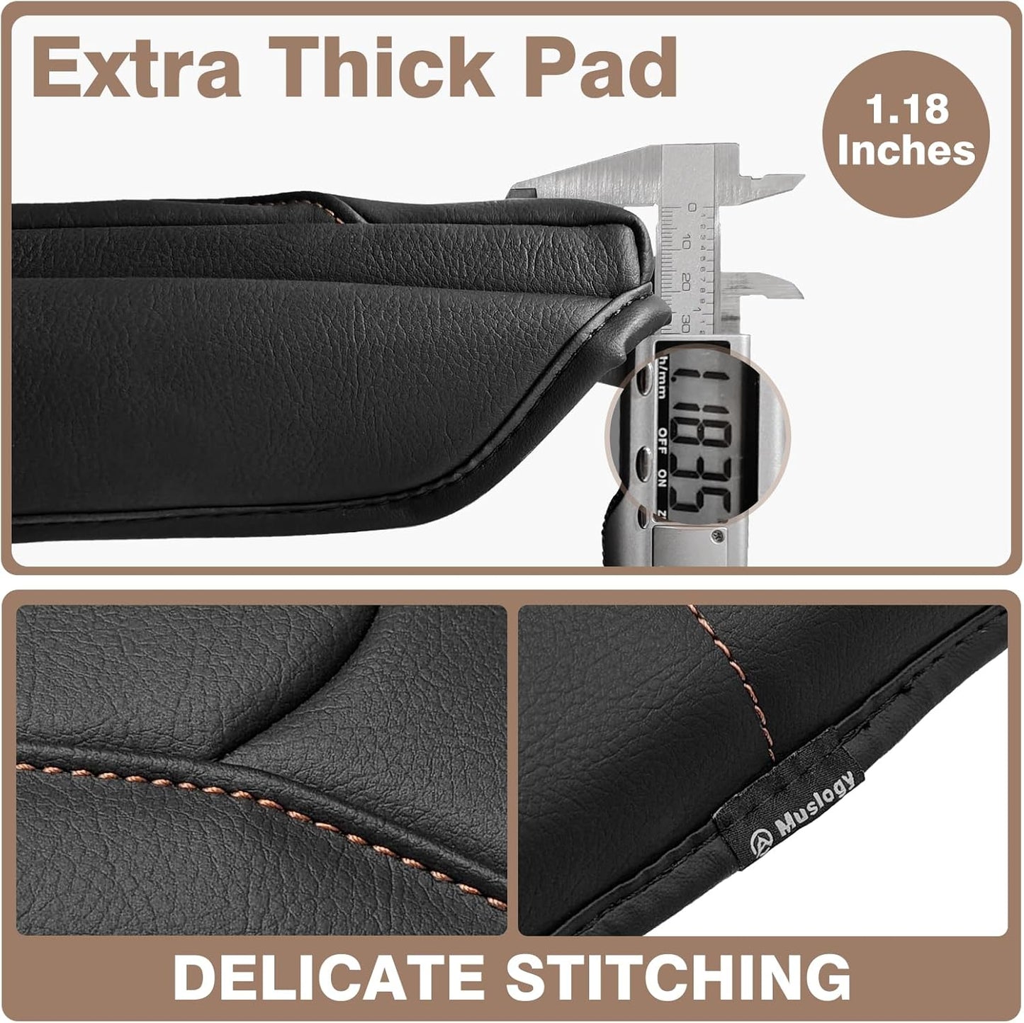 Muslogy Center Console Cover 1-Inch Extra Thick Armrest Pad Compatible with 2025 Subaru Forester Accessories Arm Rest Cushion Padding Anti-Scratch Middle Console Leather Armrest Lid Protector