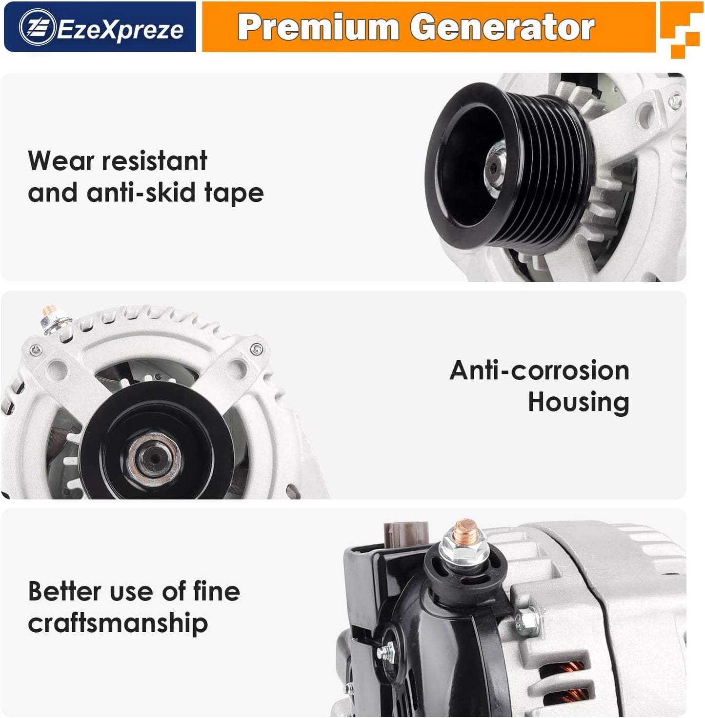 Ezexpreze 13988 New Alternator Compatible with Dodge Durango 5.7L V8 2004-2006 RAM 1500/2500/3500 PICKUP 5.7L V8 2003-2006 421000-0210 160Amp ER