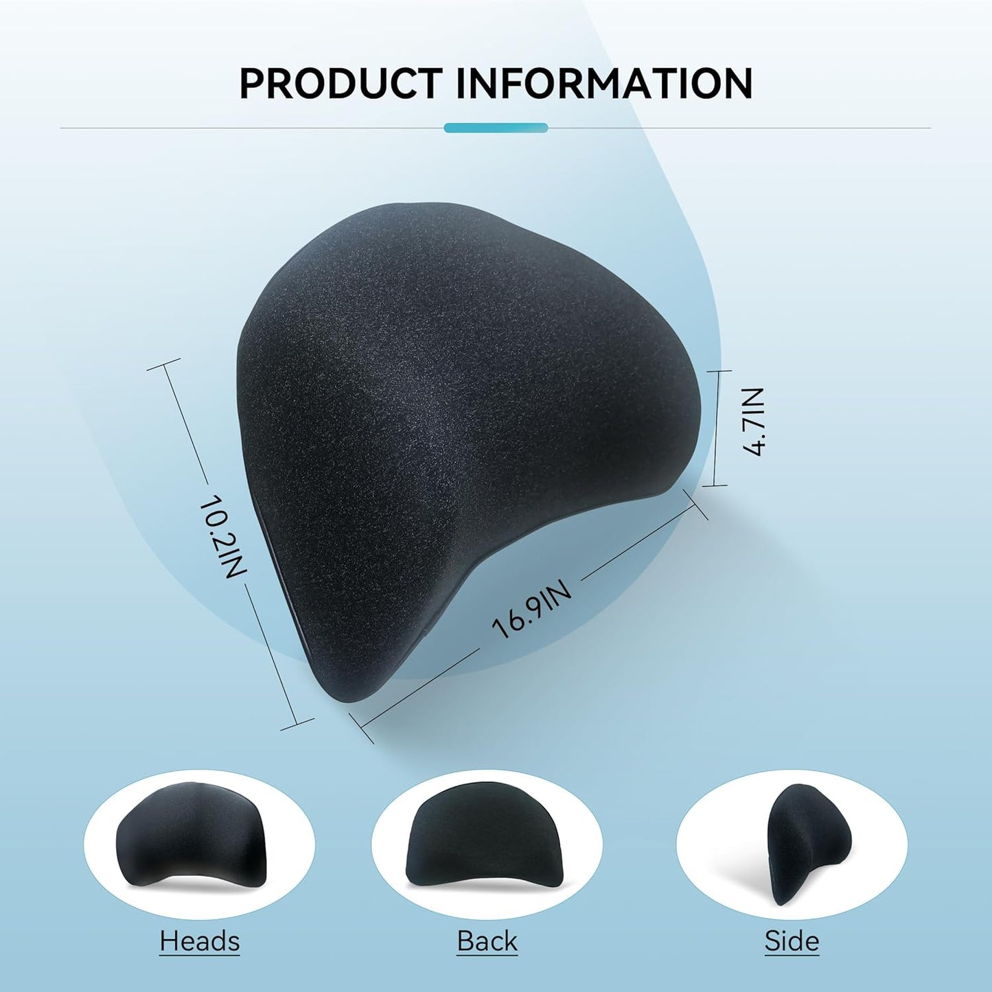 Super Snug Lumbar Support Pillow for Car, 100% Memory Foam Lumbar Pillow with Breathable Removable Cover, Ergonomic Design - Back Pillow Lumbar Support Pillow for Car Seat/Back Pain Relief(Black, 1PC)