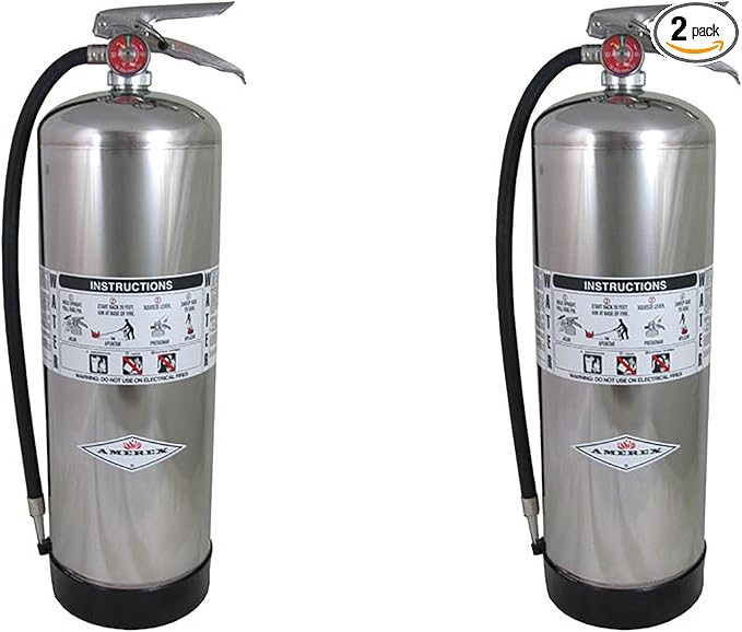 Amerex 240, 2.5 Gallon Water Class A Fire Extinguisher (2 Pack)