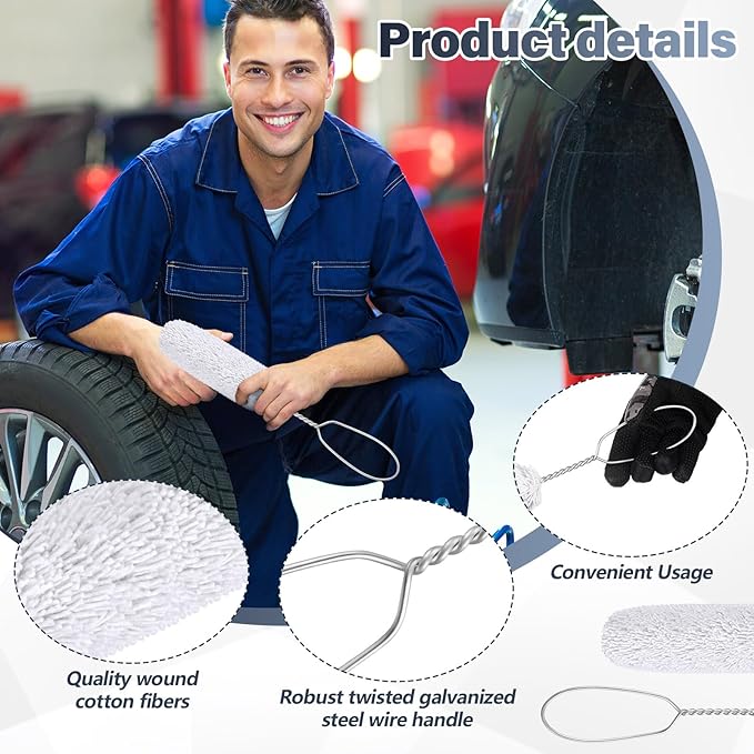 10 Pack Tire Lube Brush Applicator Swabs 11.8 Inches Extra Long Handle Tire Lubricant Applicator for Changing Tires