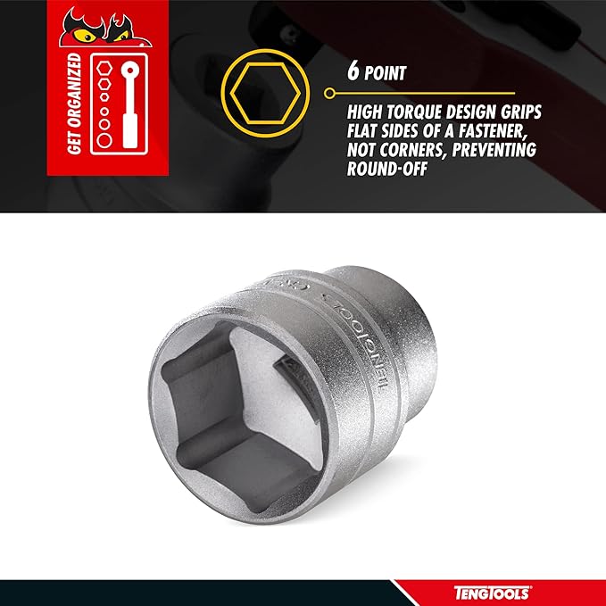 Teng Tools 10MM 1/4 Inch Drive 6 Point Metric Shallow Chrome Vanadium Socket | Mechanic Tool | Hand Tool - M140510-C