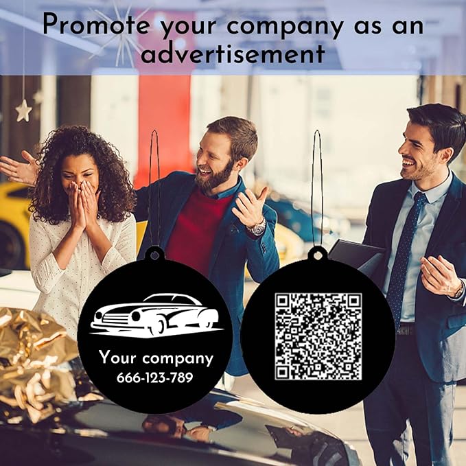 10/20/50/100Pcs Custom Logo Air Freshener for Car Bulk,Wholesale Personalized Double-Sided Car Air Fresheners with Photo Text Logo (10pcs-Round)