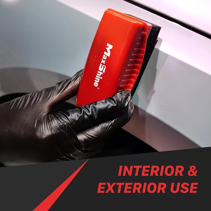 Maxshine Universal Tire Shine Applicator with Protective Cover | Dense Foam Pad with Ergonomic Grip | Mess-Free Tire Dressing Tool for Coating, Cleaning & Car Detailing | Auto, Boat & Marine Detailing