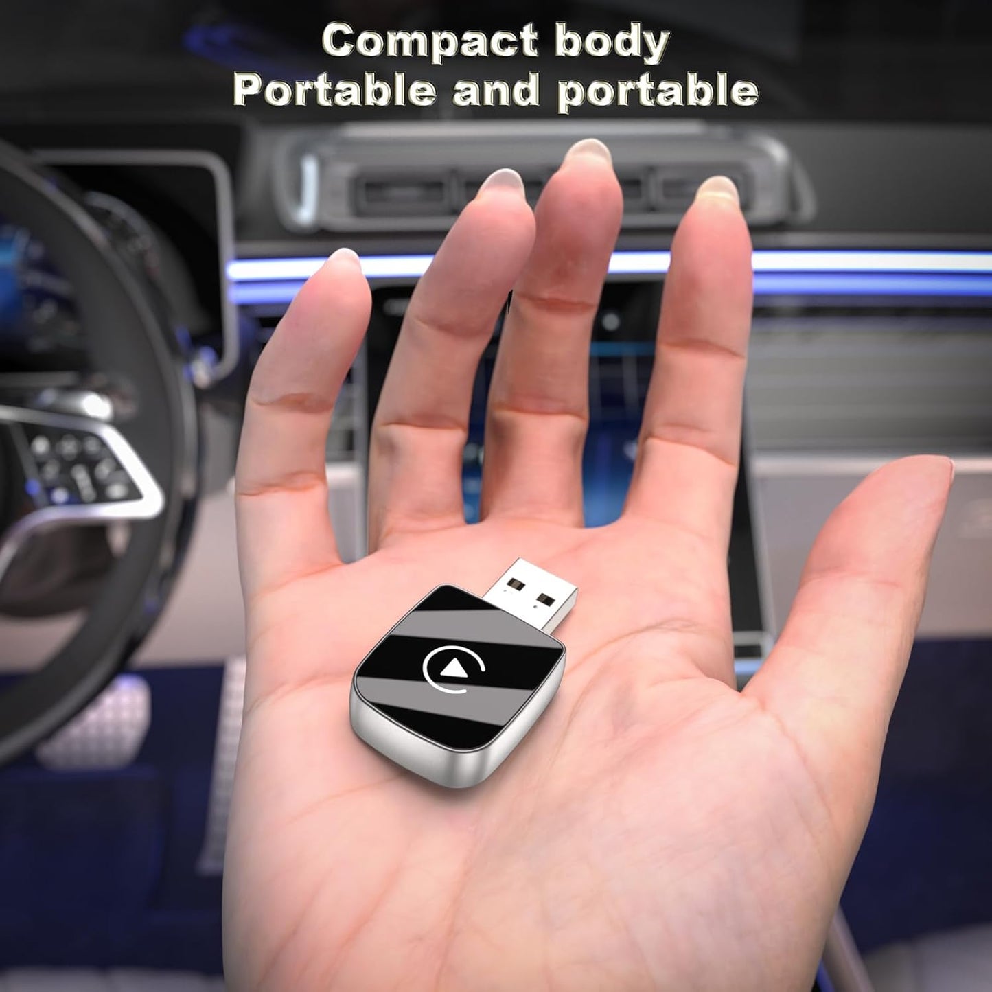 Wireless CarPlay Adapter-Mini Edition,Convert Factory Wired to Wireless Apple CarPlay Dongle,Includes USB-A to USB-C Adapter,Fast Stable Connection Plug Play Car Play Dongle for iPhone iOS 10+（Black）