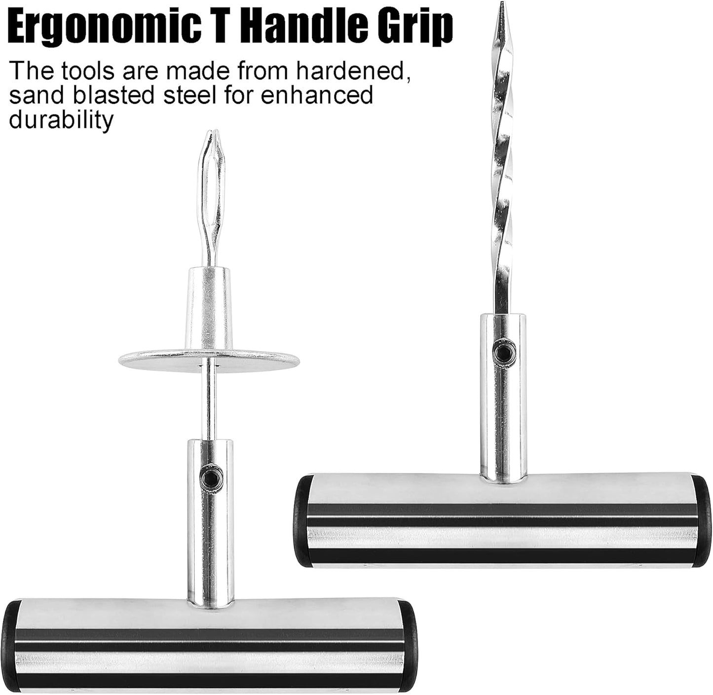 Heavy Duty Tire Repair Tools Kit - 57 PCS Set Truck Tool Box for Motorcycle, Car, ATV, Jeep, Truck, Tractor Flat Tire Plug Kit