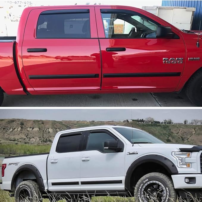 2"(50mm) Automotive Trim Molding 5FT Heavy Duty Car Side Moldings Self Adhesive UV Protected Scratch-Proof for Truck RV Boat Exterior Interior Body Door Window Bumper, Glossy Black