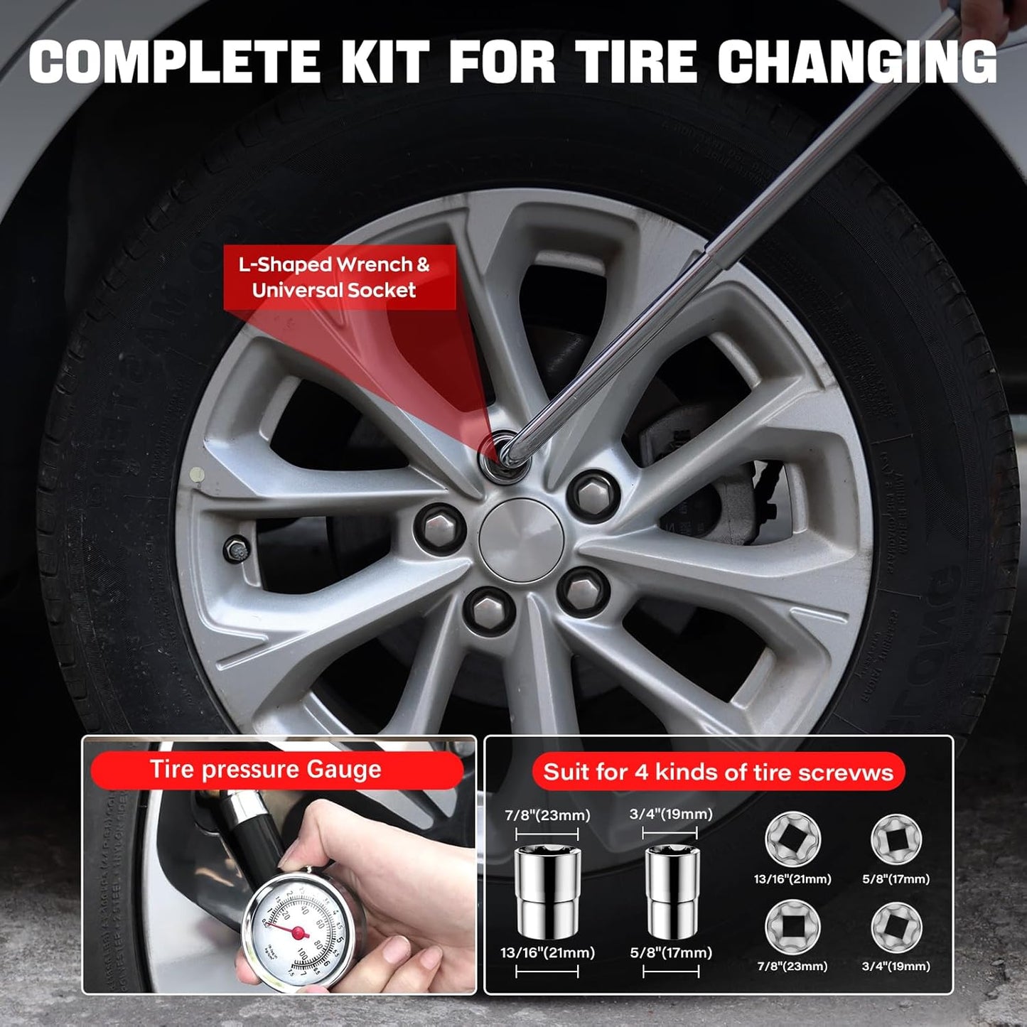 Scissor Jack for Car 2.5 Ton(5512 lbs) Car Jack Kit, Tire Changing kit with Lug Wrench Portable Auto Jack Tool Tire Jack for Car SUV MPV