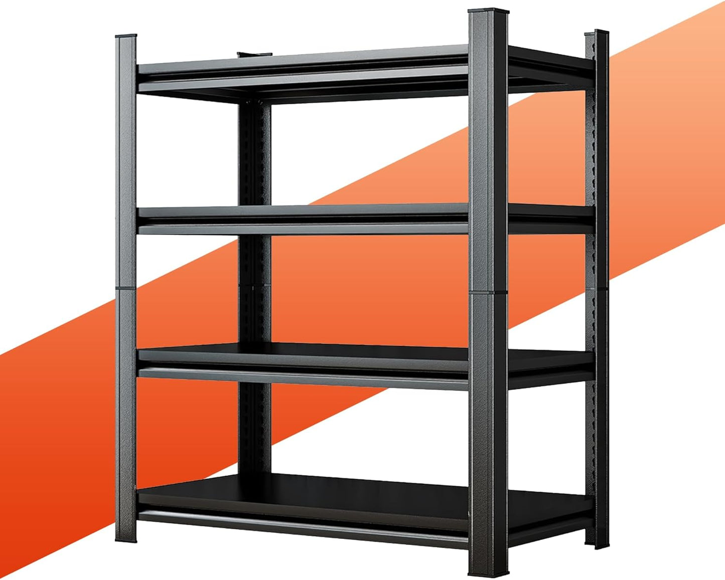 54''H Heavy Duty Metal Shelving Unit, 2000 lbs Total Capacity, Dual-Layer Column, Tool-Free Assembly, All-Steel Construction for Garage, Warehouse, Basement,45.3''W x 17.7''D x 54" H