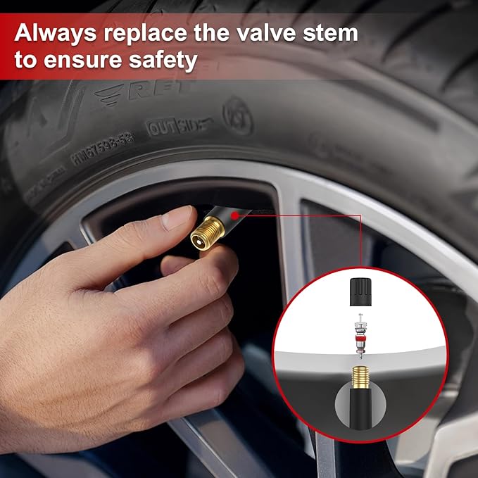 SUNSOUL TR414 Brass Stem EPDM Rubber Snap-in Tire Valve Stems for 0.453 Inch 11.5mm Rim Holes, Pack of 5pcs Valves