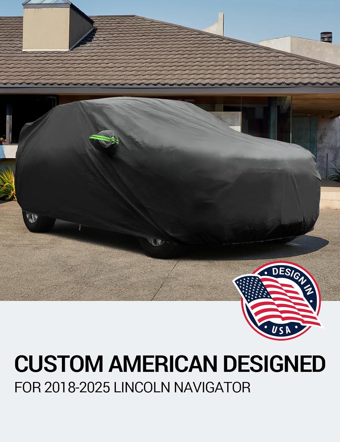 Proadsy 2025 Upgrade Car Cover Custom Fit for Lincoln Navigator 2018-2025, Waterproof All Weather for Automobiles, Full Exterior Cover Rain Snow Sun Protector Indoor Outdoor Car Cover