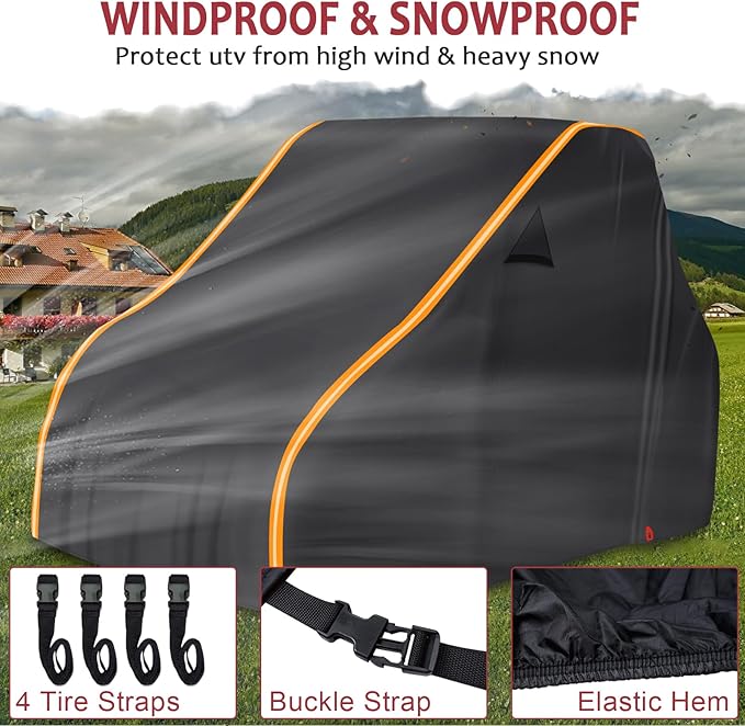 StarknightMT UTV Cover 2 Seater, Full Cover Compatible with Can Am Maverick X3 /Turbo / 900, Kawasaki, CFMOTO, RZR, Talon, SXS Heavy-Duty All Weather Protection Cover 2-3 Seater