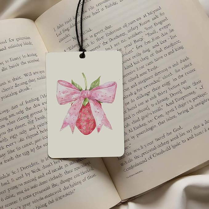 Watercolor Fruit & Bow Car Air Freshener 4 Pcs, Cute Fruit- Themed Hanging Air Freshener for Cars Closet Drawer Books, Car Accessories Mirror Decor for women.
