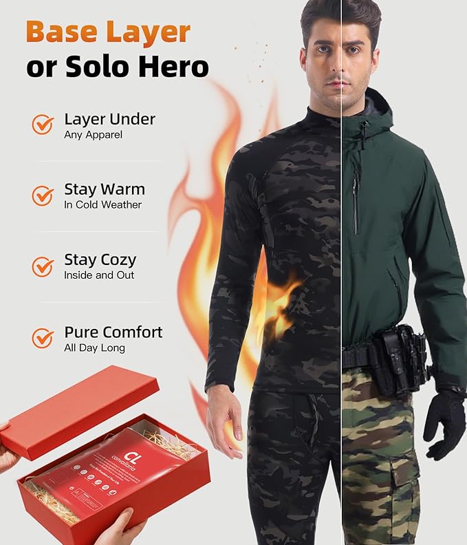 CL convallaria Thermal Underwear Long Johns Set Mens Winter Gift Hunting Gear Sport Base Layer Bottom Top