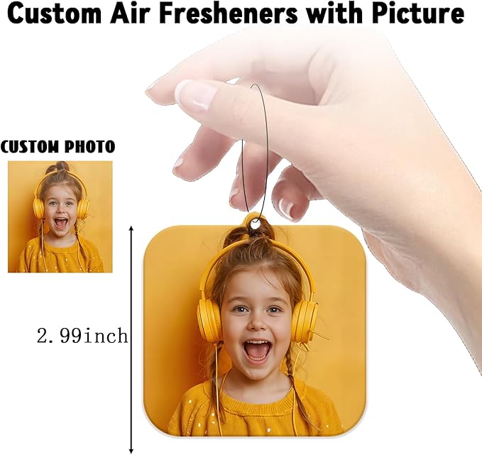 Generic 10Pcs Custom Photo Logo Text Air Fresheners, Double-Sided Car Air Fresheners with Photo Text Logo