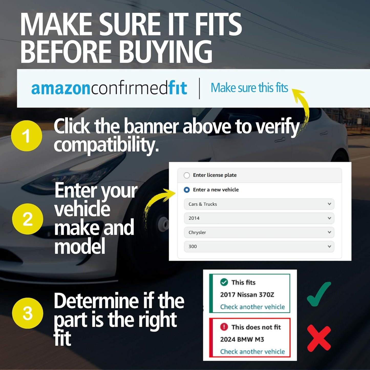 Premium Semi-Metallic Rear Brake Pads (1001-0627AM) Compatible with Ford Mustang 1994-2001