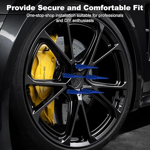 32Pcs M14x1.5 Spike Lug Nuts, 4.4" Tall Acorn Style with Socket Key – Compatible with Chevy Silverado, Ford F-Series, GMC, Blue