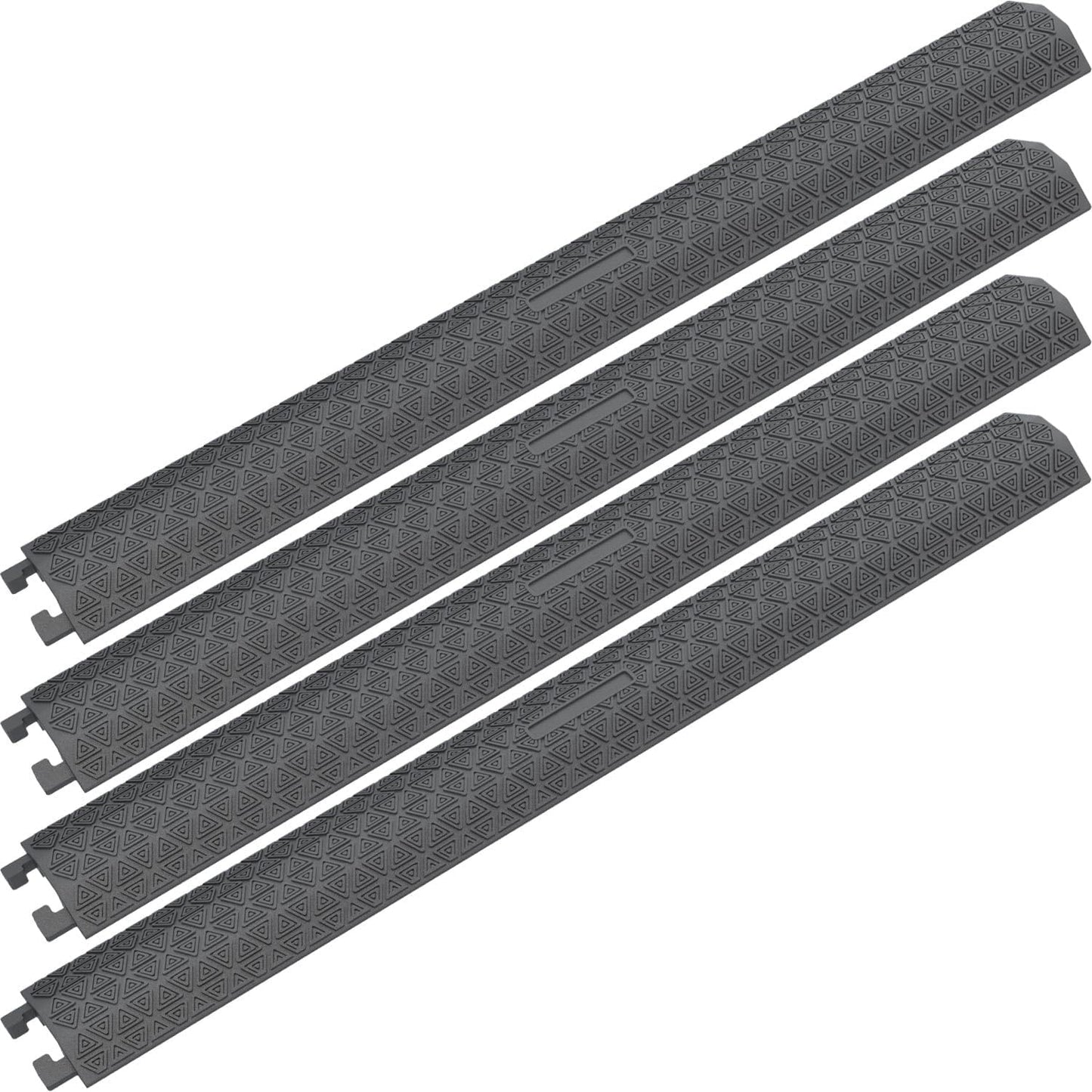 4 Pack 40" inch Drop Over Cable Cover, 4 Pieces Prevent Tripping Rubber Floor Cord Protector, Interlocking Cable Cover, Drop Track Cable Ramp for Home, Office, Store, Warehouse (Slim - 4Pack)