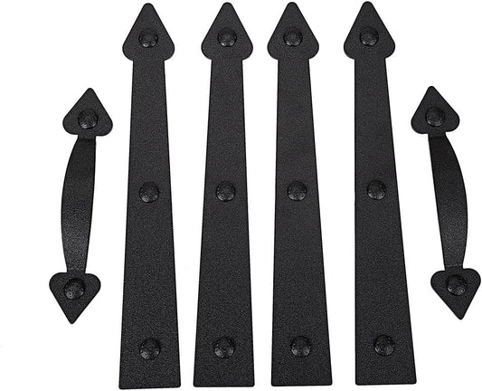 Magnetic Decorative Garage Door Curb Appeal Faux Hinges Handles Hardware Kit Color Black