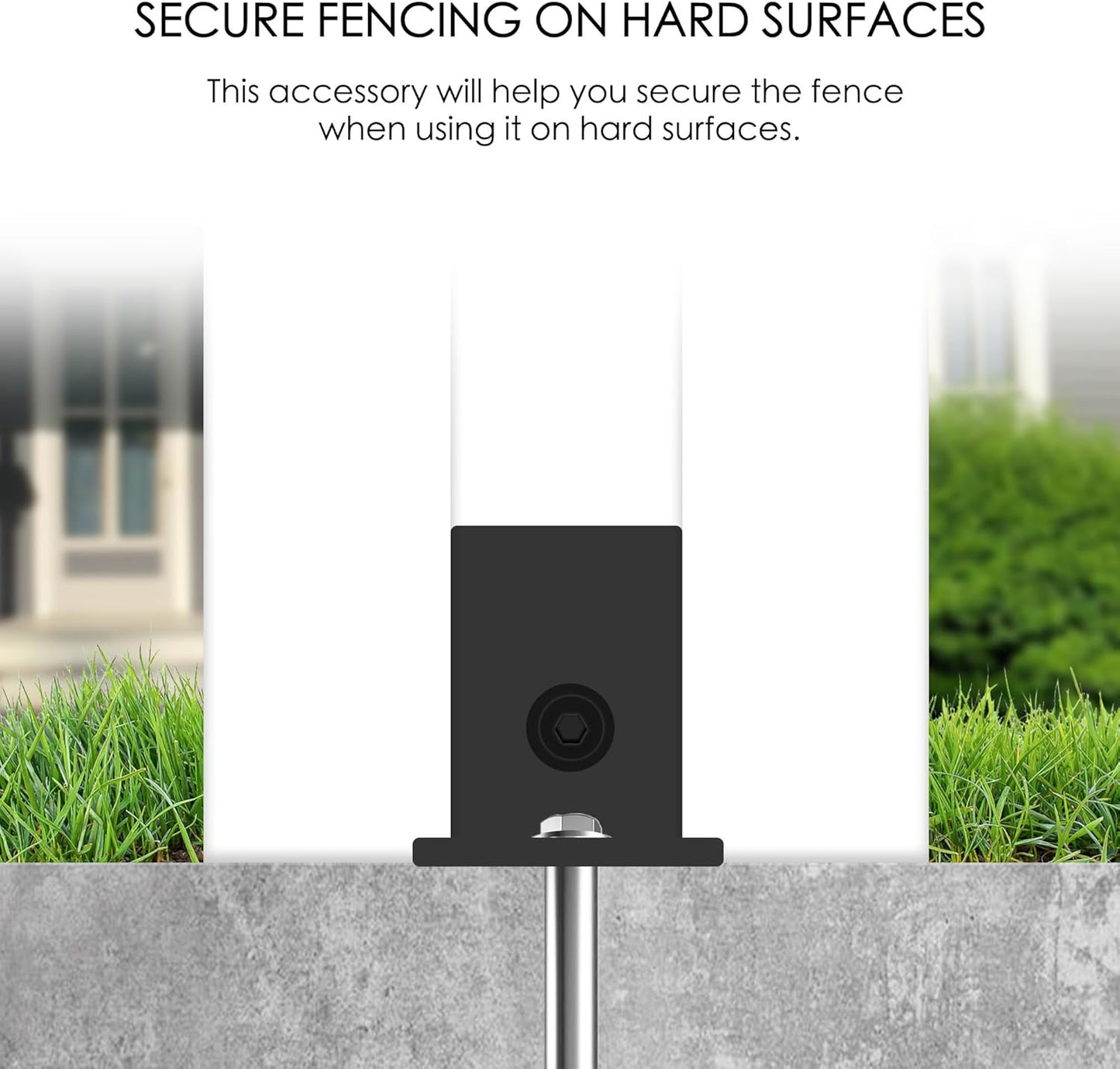 Kozyard Ground Mounting Kit for 4-Panel Privacy Screens – Perfect for Securing to Concrete – Helps Hide Clutter and Keep Your Outdoor Space Neat – Fits Both White & Black Panels