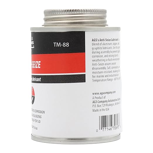 AGS Automotive Solutions Brush Top Can Thread-Magic Anti-Seize Lubricant for Bolts and Screws, 8 Ounces