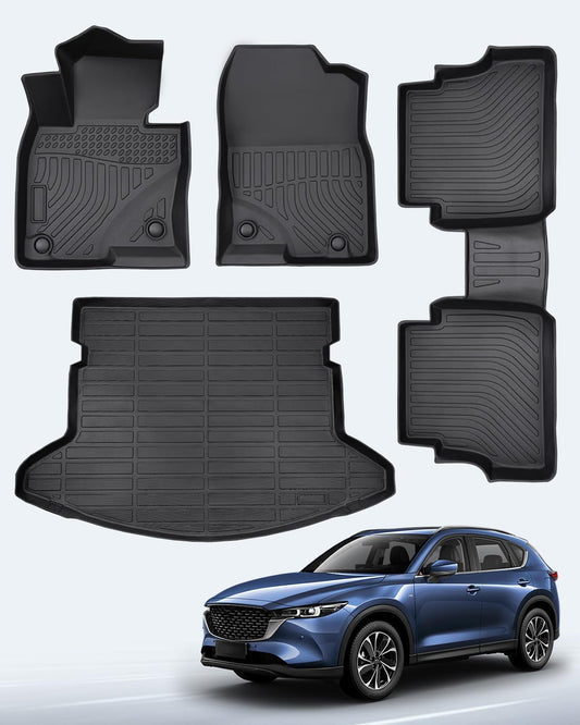 Weather Liner® for Mazda CX5 Floor Mat 4 PCS, All Weather Floor Liners Custom Fit for Mazda CX-5 2025 2024 2023 2022 2021 2020 2019 2018 2017 Full Set Front Rear Cargo Seat for CX5 Accessories