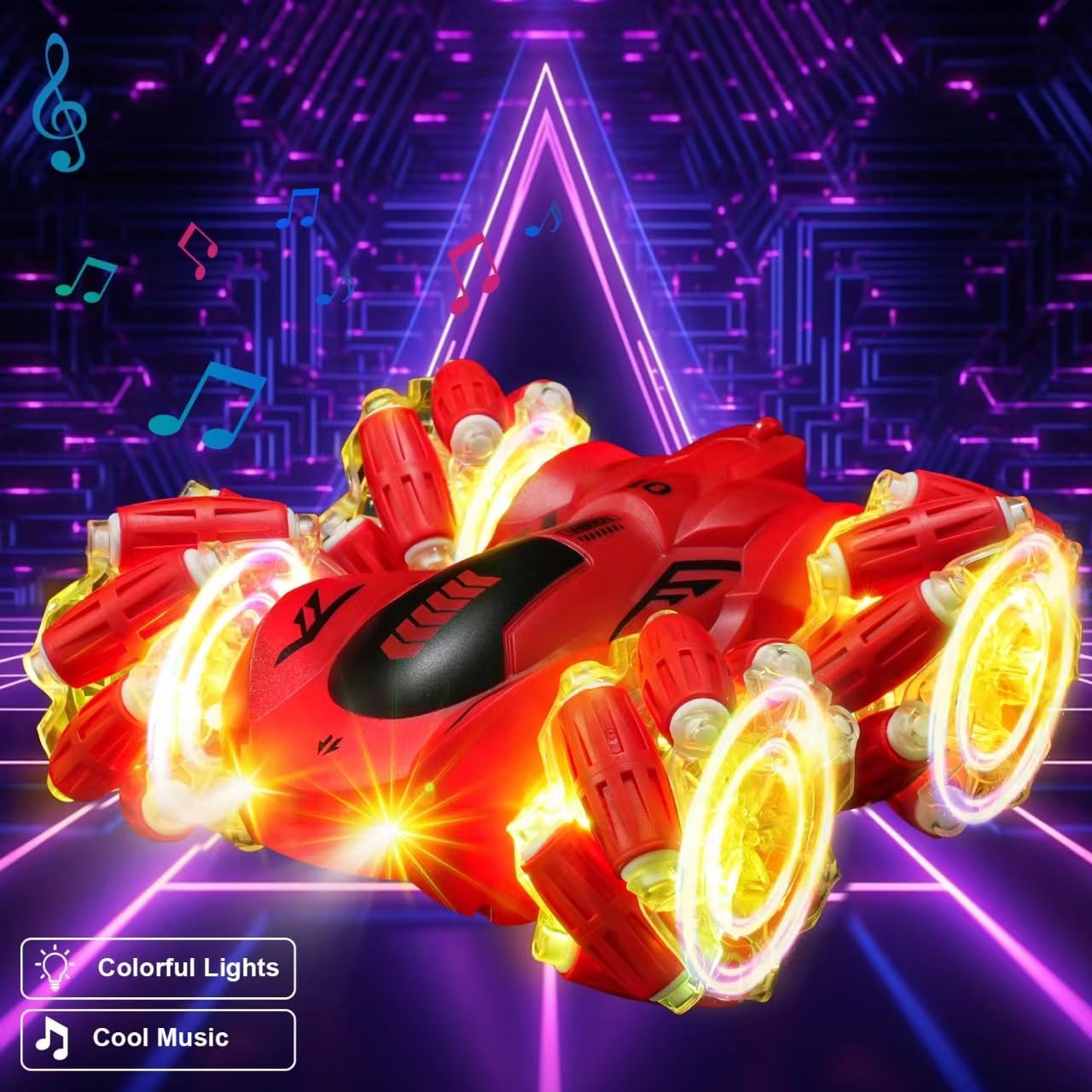 Gesture Sensing RC Stunt Car with Light, 2.4G 4WD Hand Controlled Gravity Remote Control Car Toy with 360° Flips Car for Boys Age 6 and Up Blue