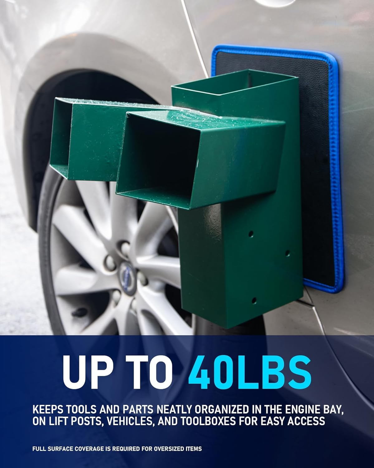 Magnetic Tool Mat - 40 LBS Heavy Duty Magnetic Parts Holder with PVC Protection Layer, 12-5/8" x 9-5/8" Non-Slip Tool Organizer for Garage, Workshop & Auto Repair