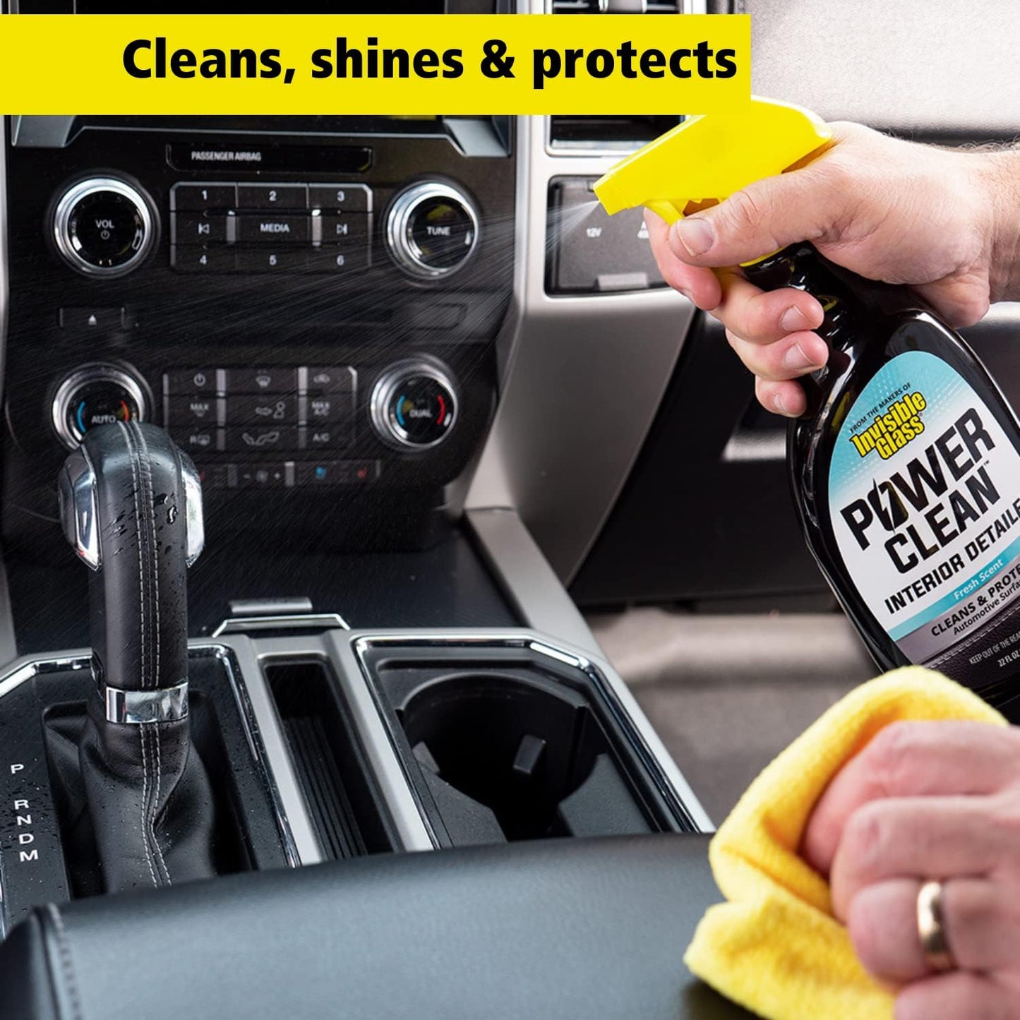 Invisible Glass 92024 Power Clean Automotive Interior Detailer Cleaner Protectant and Conditioner to Restore Interior Surfaces Prevent Fading, 22 Fl Oz, Pack of 1