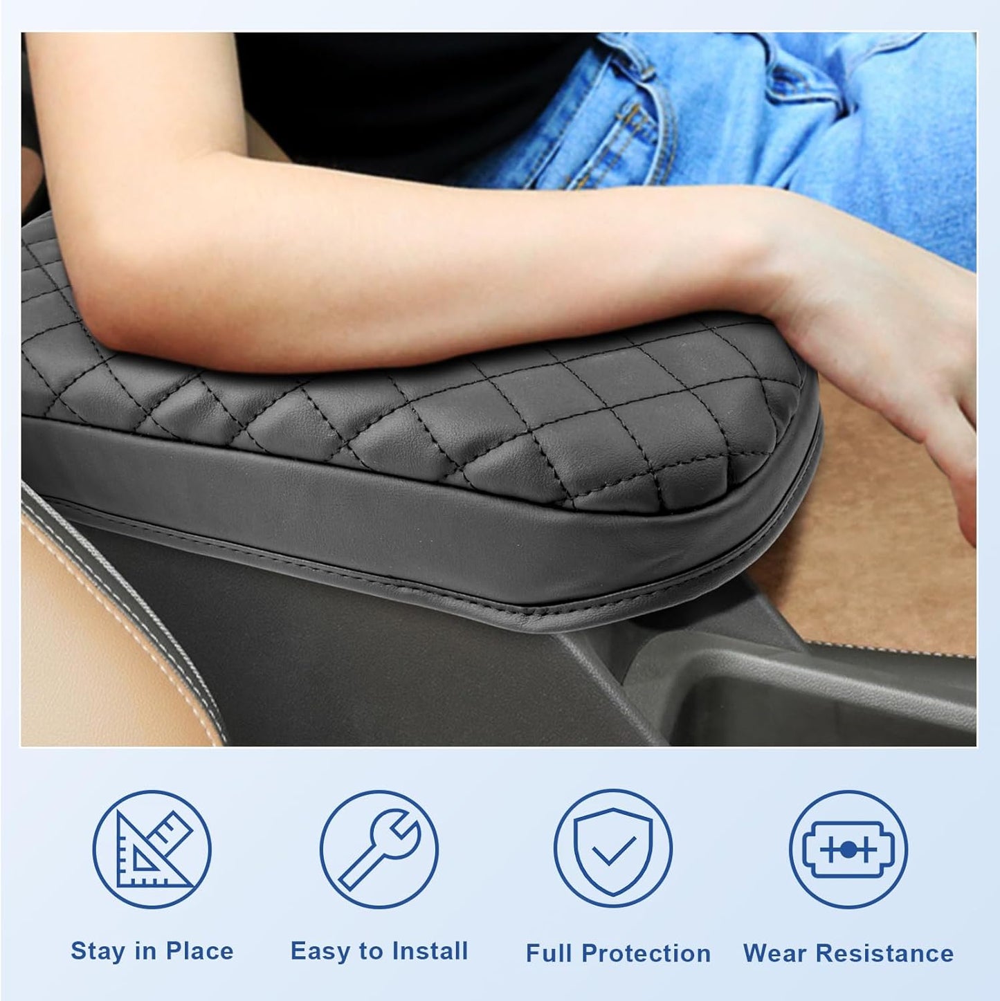 CDEFG 2024 2025 Trax Center Console Cover for 2024 2025 Chevy Trax Armrest Cover Middle Console Pad Arm Rest Cover 2024 Trax 2025 Accessories (Black)