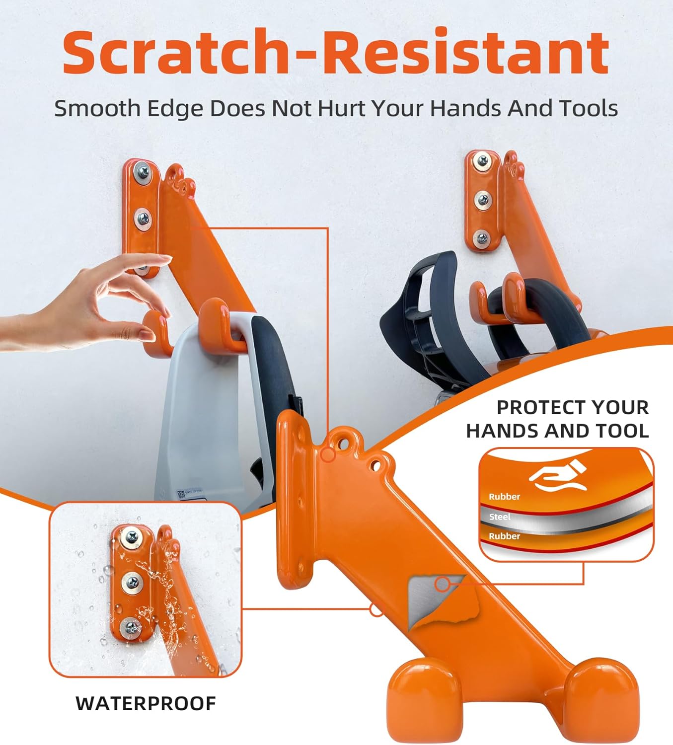 Chainsaw Hanger, 3 Pack Chainsaw Wall Mount, Heavy Duty Chainsaw Holder, Garage Organization Garage Storage Shed Organizer Mounted Chainsaw Rack