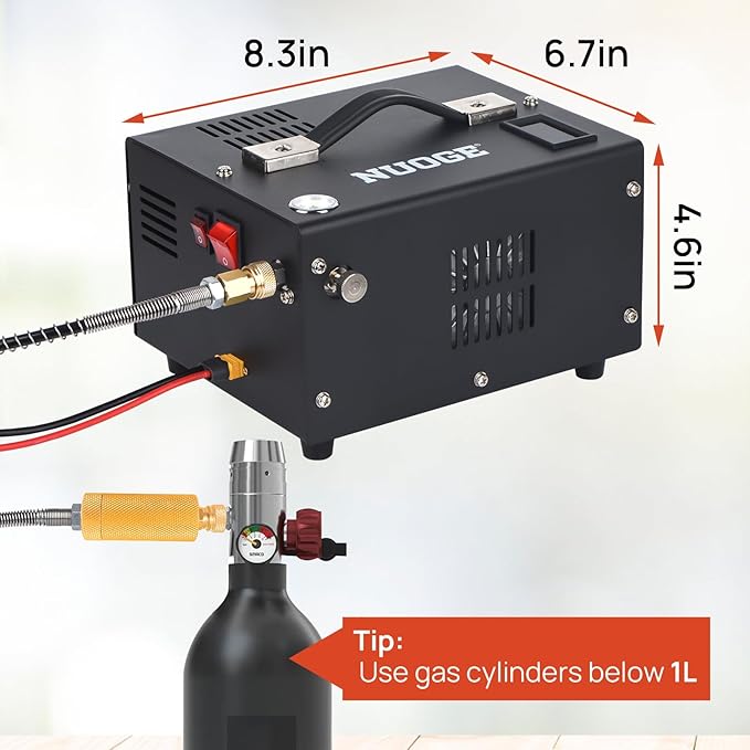 Pcp Air Compressor 4500Psi 30Mpa Powered by Car 12V Dc or Home 110V Ac W/Converter Paintball/Scuba Tank Compressor Pump