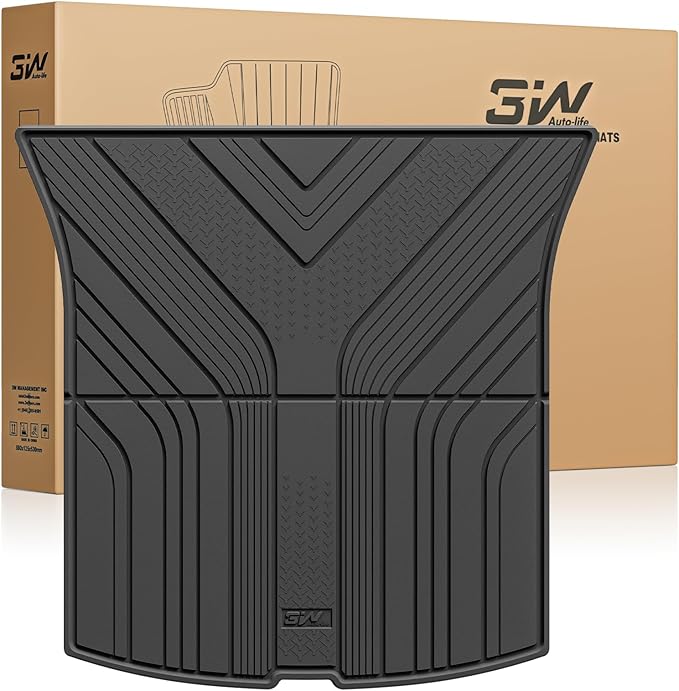 3W Tesla Model Y Juniper Cargo Liner 2025 2026, Rear Trunk Mat, 2025 2026 Model Y Juniper Accessories, TPE Anti-Slip All Weather Odorless Custom Fit